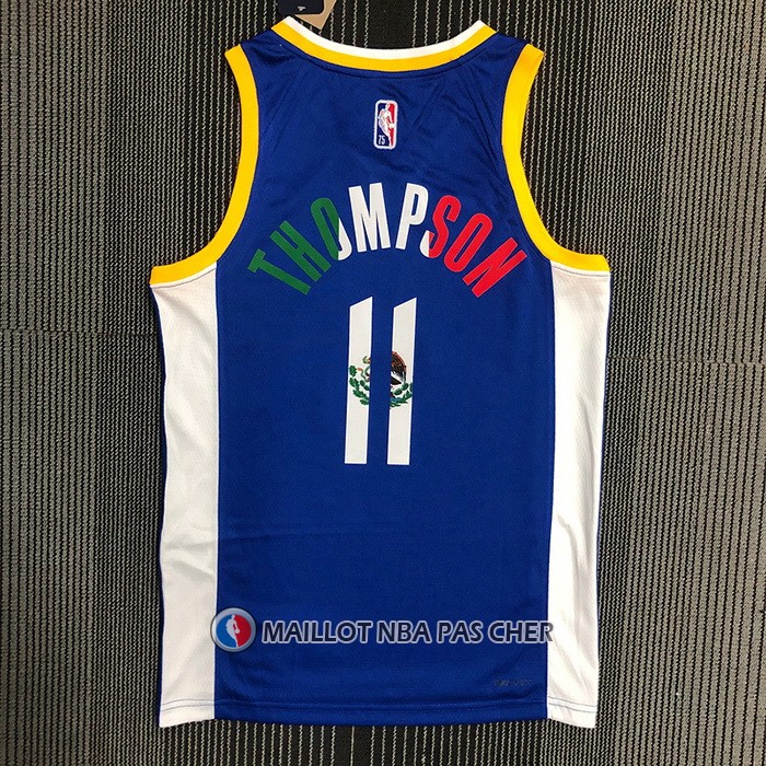 Maillot Golden State Warriors Klay Thompson NO 11 Icon Royal Special Mexique Edition Bleu